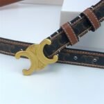 Celine Triomphe Belt In Triomphe Canvas Tan 25Mm - Image 3