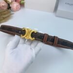 Celine Triomphe Belt In Triomphe Canvas Tan 25Mm - Image 2