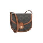 Celine Mini Besace In Triomphe Canvas And Calfskin Tan 17Cm 196702Bzj 04Lu