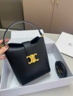 Celine Mini Bucket Triomphe In Smooth Black 17Cm 10K943Fj9 38No - Image 2