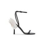 Valentino Garavani Archive Roserouche Leather High Heel In Black