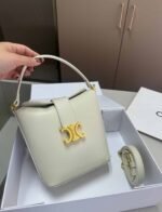 Celine Mini Bucket Triomphe In Smooth White 17Cm 10K943Fj9 02Ls - Image 2