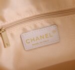 Chanel Maxi Hobo Bag Black Calfskin And Gold Tone Metal White 28Cm As4339 - Image 7
