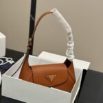 Prada Triangle Logo Shoulder Bag Caramel 24Cm - Image 2