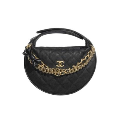 Chanel Pouch Grained Shiny Calfskin Black 17Cm Ap3943 B16288 94305