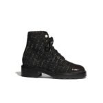 Chanel Ankle Boots In Tweed Black G35154 Y53934 K1842