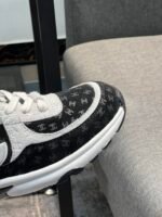 Chanel Cc Embossed Logo Suede Black White - Image 3