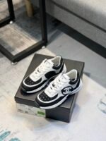 Chanel Cc Embossed Logo Suede Black White - Image 7