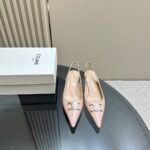 Celine Alma Triomphe Slingback In Glossy Calfskin Light Pink - Image 3