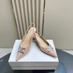 Celine Alma Triomphe Slingback In Glossy Calfskin Light Pink - Image 7