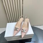 Celine Alma Triomphe Slingback In Glossy Calfskin Light Pink - Image 9