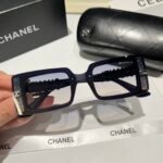 Chanel Rectangle Shiny Design Gradient Sunglasses Deep Blue - Image 4