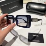 Chanel Rectangle Shiny Design Gradient Sunglasses Deep Blue - Image 3