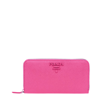 Prada Large Saffiano Leather Wallet Full Pink 19Cm 1Ml506 Qwa F0505