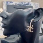 Chanel Cc And Perfume Bottle Hoop Earrings - Image 3