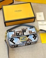 Fendi Baguette Ff Embroidered Shoulder Bag Multicolor 26Cm - Image 3