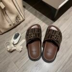 Fendi Ff Double Band Slide Brown - Image 3
