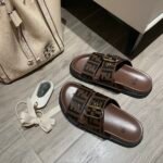 Fendi Ff Double Band Slide Brown - Image 6