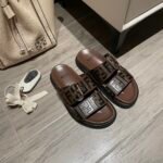Fendi Ff Double Band Slide Brown - Image 8