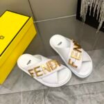 Fendi Fendigraphy Leather Slides White - Image 10