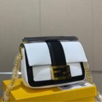 Fendi Women Mini Baguette Chain Shoulder Bag White 19Cm - Image 3