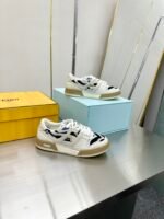 Fendi Match Leather Low Tops White And Black - Image 3