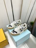 Fendi Match Leather Low Tops White And Black - Image 8