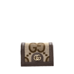 Gucci Monogram Canvas Short Wallet Dark Brown 11Cm