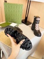 Gucci Women’s Gg Ankle Boot With Buckles Black And Beige 701100Uvv201182 - Image 6