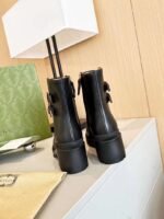 Gucci Women’s Gg Ankle Boot With Buckles Black And Beige 701100Uvv201182 - Image 4