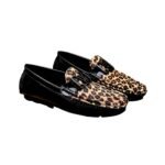 Louis Vuitton Loafer Polish Leather Leopard Pattern In Black