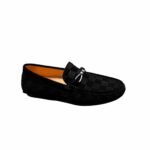 Louis Vuitton Lv Damier Suede Leather Loafers In Black