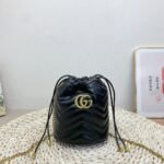 Gucci Gg Marmont Matelassé Chevron Mini Bucket Bag Black 15Cm ‎575163 Dtdrt 1000 - Image 3