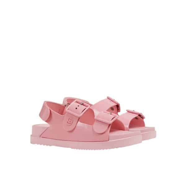 xr:d:DAFnEZJB-NQ:3,j:7561938575072334259,t:23062801 Gucci Women’S Sandal With Mini Double G Pastel Pink 660243 J8700 5815 - Image 1