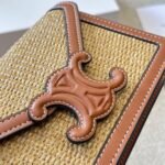 Celine Wallet On Strap Cuir Triomphe In Raffia Natural 20Cm 10L042Eww 02Nt - Image 3