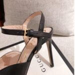 Gucci Ankle Buckle Strap Sylvie Chain Sandals In Black - Image 6