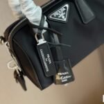 Prada Bauletto Recycled Nylon Shoulder Bag Black 21Cm - Image 6