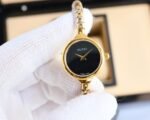 Gucci Ladies Watch Round Case With Slim Dial Gold In Black 22Mm - Image 5