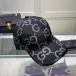 Gucci Gg Monogram Cotton Blend Canvas Baseball Cap Black - Image 6