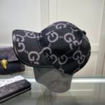 Gucci Gg Monogram Cotton Blend Canvas Baseball Cap Black - Image 4