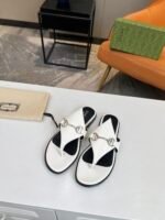 Gucci Women’S Thong Sandal With Horsebit White - Image 3