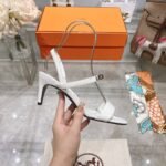 Hermes Glamour 75 Sandal White - Image 5