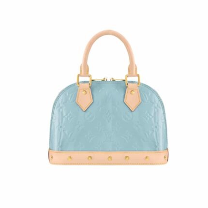 Louis Vuitton Alma Nano Monogram Vernis Embossed Sky 18Cm M24062