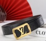 Louis Vuitton Lv Pyramide Monogram Belt Black With Gold Tone Hardware - Image 3