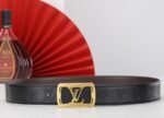 Louis Vuitton Lv Pyramide Monogram Belt Black With Gold Tone Hardware - Image 2