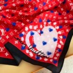 Louis Vuitton Heart Monogram Silk Scarf Red - Image 4