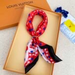 Louis Vuitton Heart Monogram Silk Scarf Red - Image 6