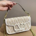 Valentino Valentino Garavani Locò Toile Iconographe Raffia Shoulder Bag Natural 20Cm - Image 2
