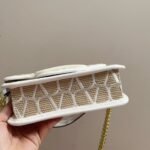 Valentino Valentino Garavani Locò Toile Iconographe Raffia Shoulder Bag Natural 20Cm - Image 3