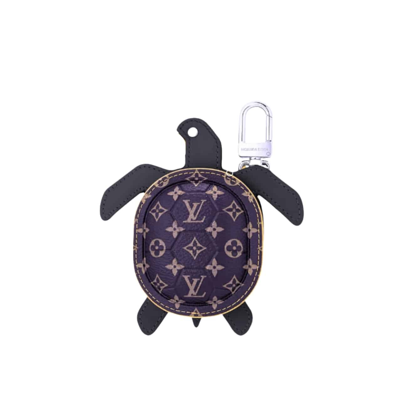 LVR-1-1 Louis Vuitton Lv Turtle Pouch Bag Charm Monogram Brown Black 12Cm - Image 1